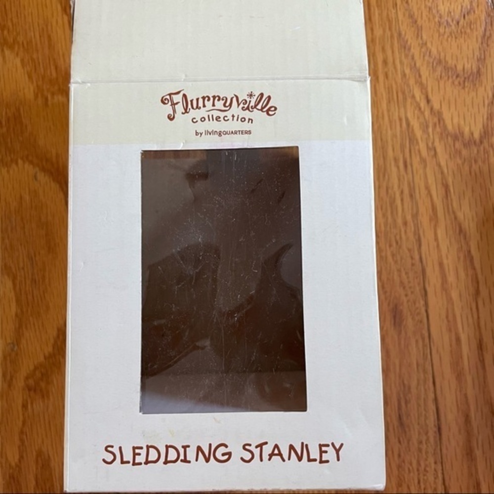 NWOT Flurryville Collection SLEDDING STANLEY Snowman 4" Ornament Glass Bell - Picture 7 of 8